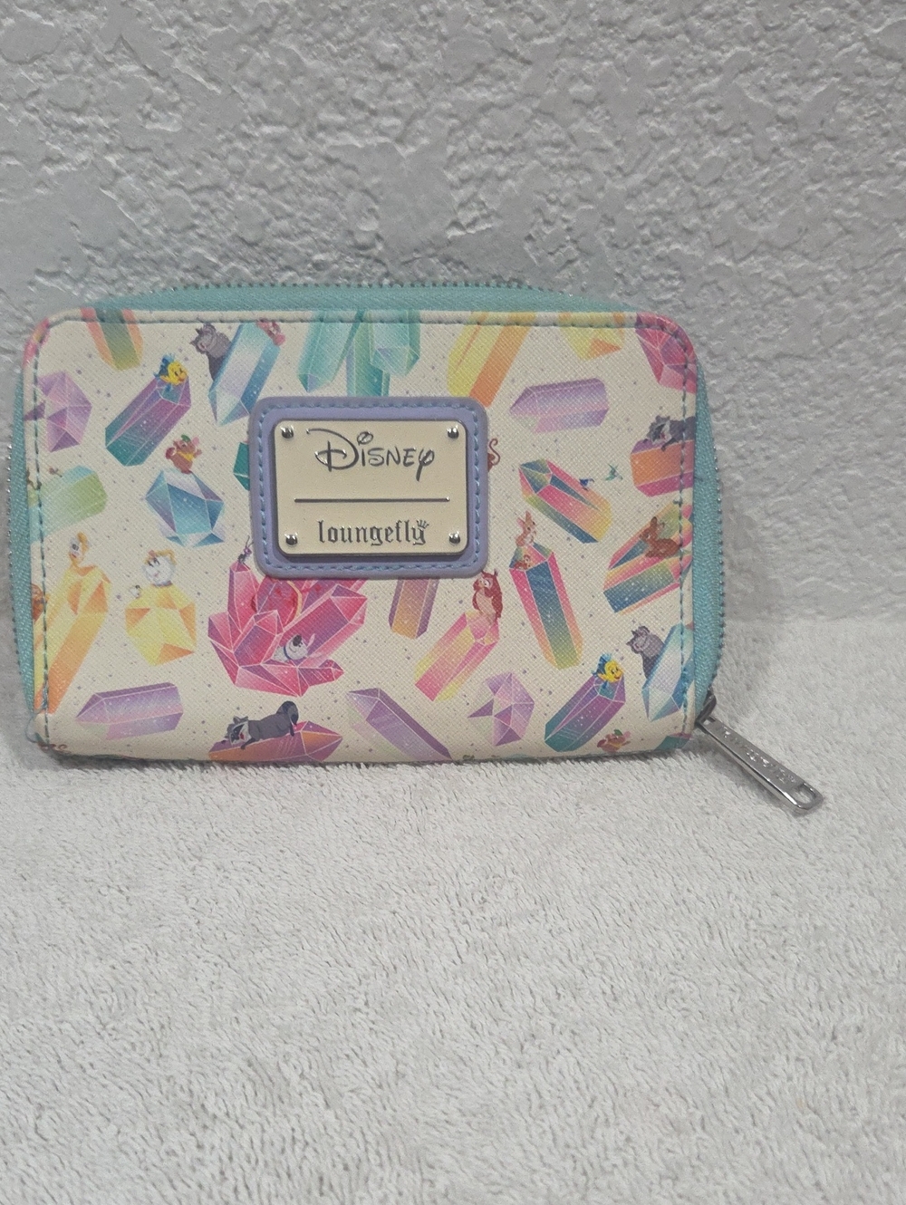 Disney Loungefly Crystal Gem Zip Wallet - Pastel Multicolor